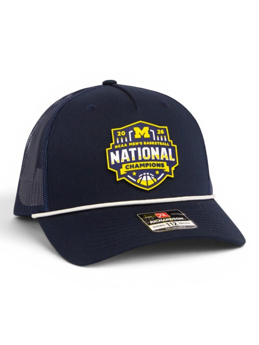 Michigan Wolverines 2026 Basketball National Champions 3D Snapback Rope Hat